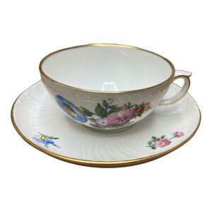Royal Copenhagen Tea Cups & Saucers 493 / 1551 All Different Floral Bouquets